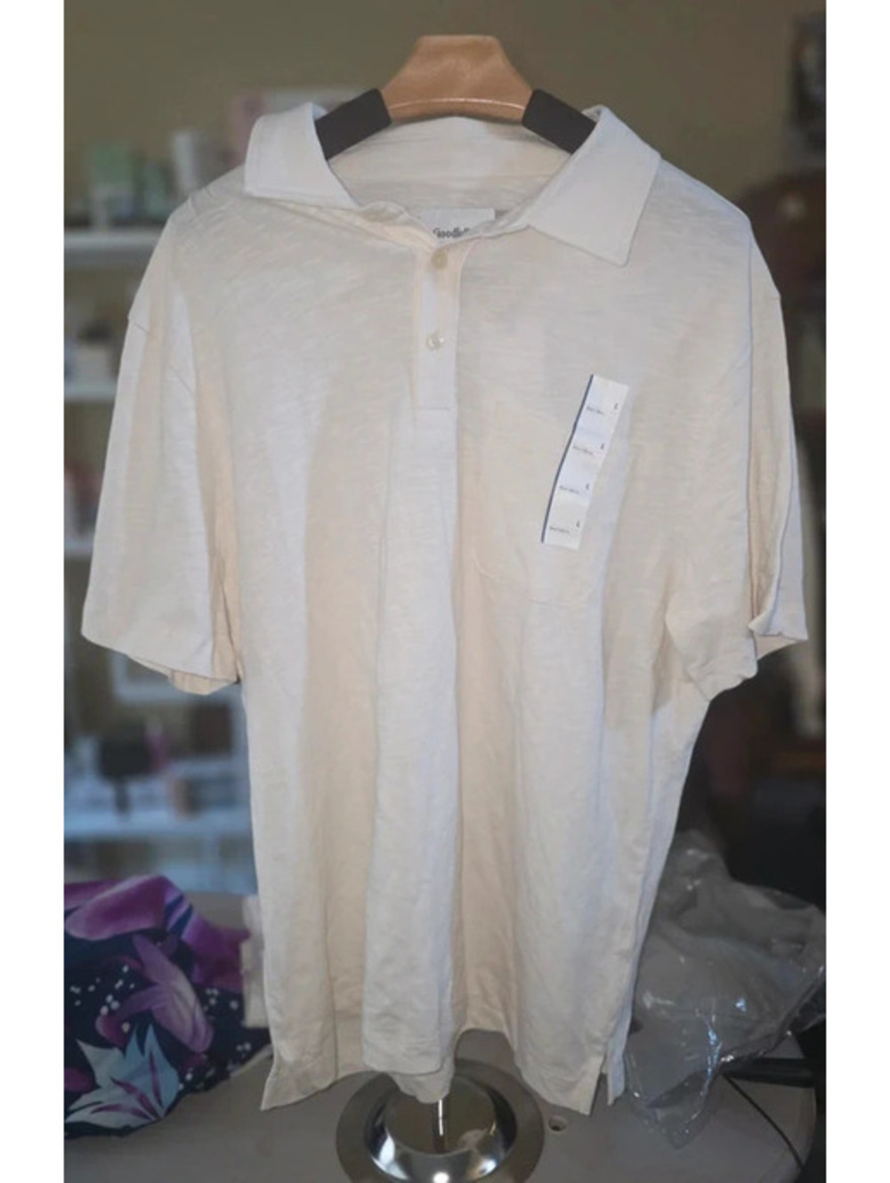 Mens Cream Colored polo shirt
